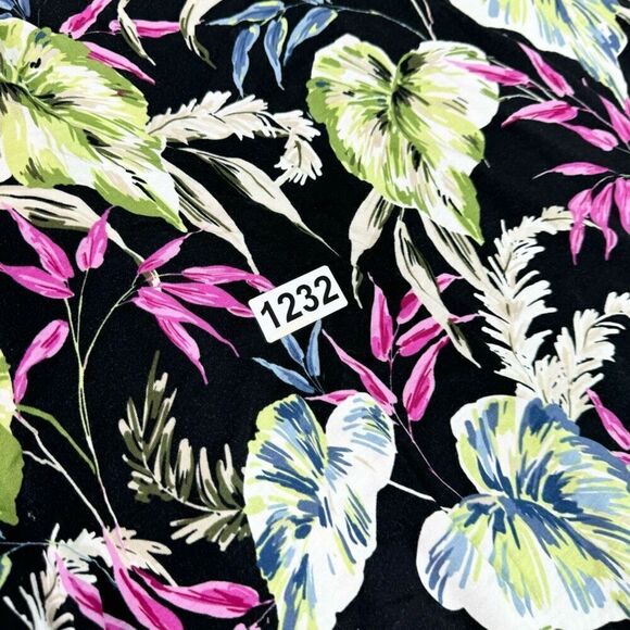 J. Jill Dress Womens XL Black Leaf Print Sleeveless Slip-On Midi beachy - Picture 5 of 7